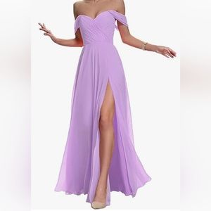 Bridesmaid long dress- lilac